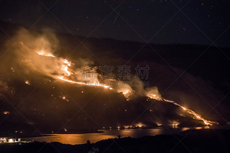 大库里水坝,森林火灾,华盛顿州,罗斯福湖,哥伦比亚河,水电站,水力发电,水坝,电缆,水平画幅