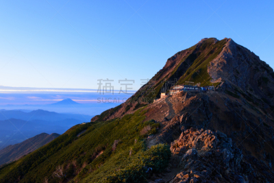 巴岳山,长野县,日本,山,美,岩石山,水平画幅,秋天,无人,夏天