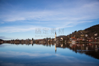 湖,诗列赫湖,巴伐利亚,自然,水,天空,美,水平画幅,美人,户外