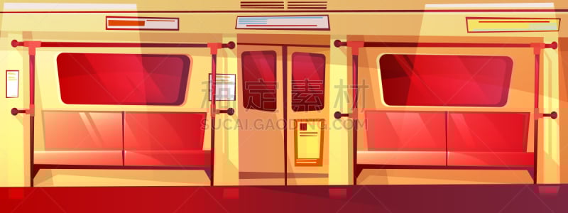 地铁,绘画插图,矢量,列车内部,休闲游戏,车门,波兰,交通工具内部,建筑物门,复古风格