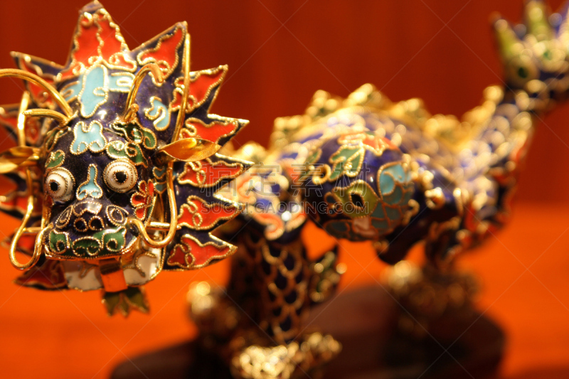 中国龙,景泰蓝,垂直画幅,黄金,符号,背景分离,过去,特写,典礼,龙