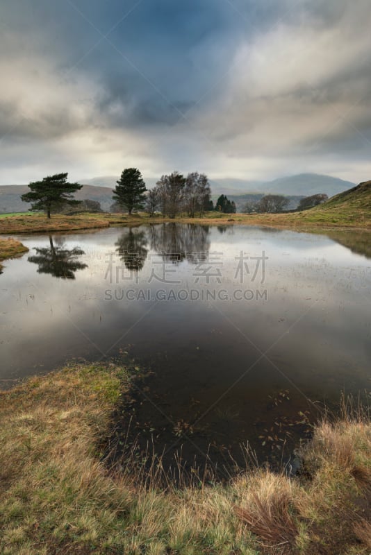 秋天,英格兰湖区,戏剧性的天空,乌云,克利豪尔湖,白昼,宏伟,水平画幅,紧迫,在上面