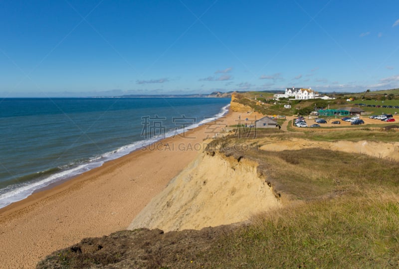 伯顿布拉兹托克,英格兰,夏天,英国,自然美,侏罗纪海岸,多尔斯特,悬崖,水平画幅,岩石