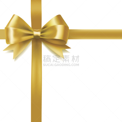 蝴蝶结,金色,缎带,华丽的,黄色,高雅,一个物体,边框,无人,矢量