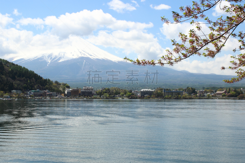 山,富士山,河口湖,水,水平画幅,旅行者,户外,湖,著名景点,季节