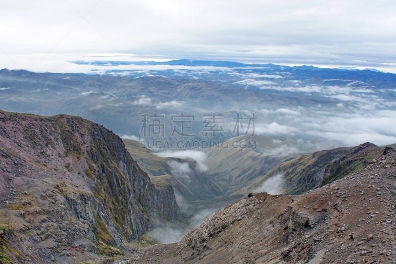 卡扬贝,山谷,火山,低视角,卡杨贝,拉丁美洲,云,图像,厄瓜多尔,沟壑