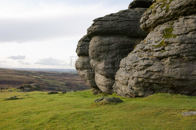 dartmoor,黑托岩,天空,停泊的,旷野,摩尔人风格,水平画幅,无人,英格兰,偏远的