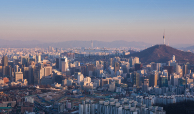 首尔,韩国,城市,江南区,英文字母N,水平画幅,山,夜晚,雪,无人