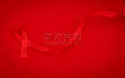 世界艾滋病日,概念和主题,机敏,水平画幅,无人,健康保健,艾滋病,红色,彩色背景,概念