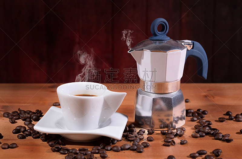 芳香的,咖啡,咖啡壶,杯球猜谜游戏,咖啡糖和可可粉交易,黑咖啡,烤咖啡豆,褐色,早餐,桌子