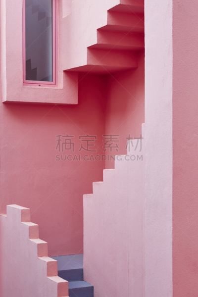 几何形状,建筑业,红色,加尔培,墙,大特写,洛杉矶县,现代,立方体形状,几何学