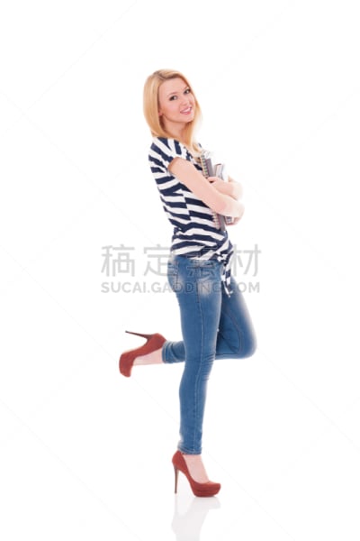 可爱的,女生,垂直画幅,智慧,高跟鞋,图像,仅成年人,长发,知识,青年人
