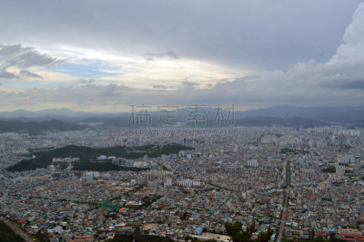 公园,山,城市,大邱,八月,都市风景,照片,北方深红色食蜂鸟,2017年,办公室