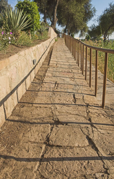 石材,小路,地面,倾斜的,花园路,铺路石,栏杆,埃及,垂直画幅,山