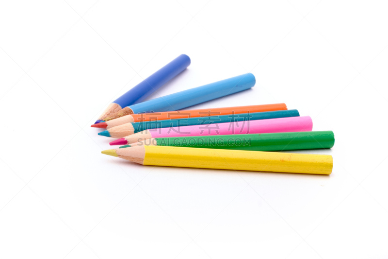 蓝色,铅笔,石墨,太空,水平画幅,木制,尖利,学校用品,画画,着色图片素材 