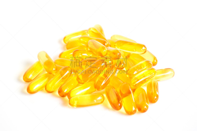 鱼油,胶囊,背景,鲻鱼,水平画幅,动物内脏,维生素,营养品,特写,白色