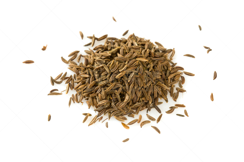 孜然,分离着色,白色,立陶宛共和国,背景分离,装饰菜,香料,食品,熟的,成分