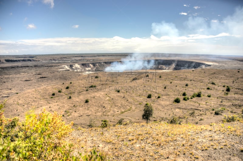 几劳亚活火山,夏威夷大岛,普乌欧火山口,扑那,硫磺,风管,火山喷口,公园,水平画幅,火山地形