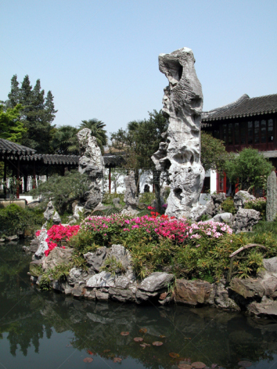 东方石景花园,传统,苏州,清朝,枯山水,垂直画幅,旅游目的地,建筑,无人,户外