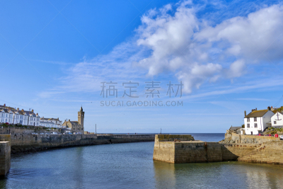 英国,康沃尔,波里莱文,海港,英格兰,船,海岸线,夏天,户外,天空
