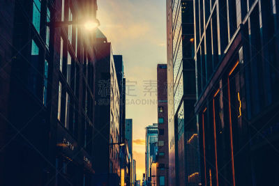 银座,黄昏,办公室,城镇景观,休闲活动,水平画幅,无人,市区路,阴影,户外
