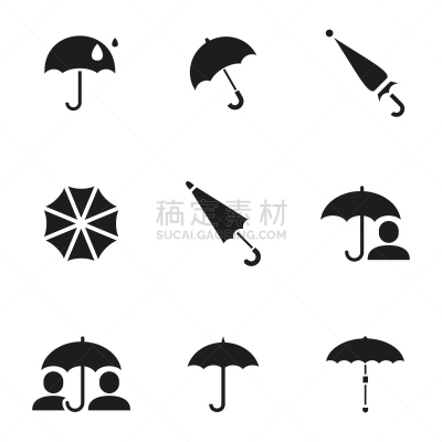 伞,计算机图标,矢量,关闭的,在下面,雨,阳伞,水,气候,绘画插图