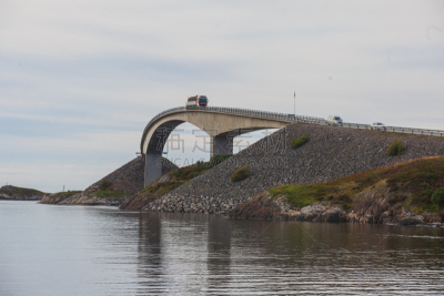 Famous norwegian Atlantic Ocean Road, is an 8.3-kilometer long section of Road that runs through an archipelago, built on several small islands and skerries, Norway.'n