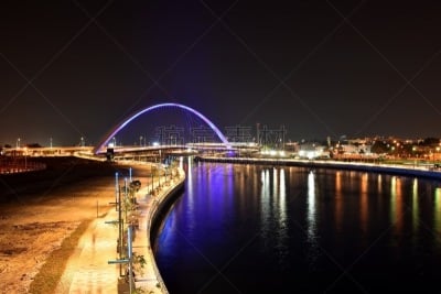 迪拜,夜晚,现代,城市天际线,运河,欧元符号,天空,美,公园,水平画幅