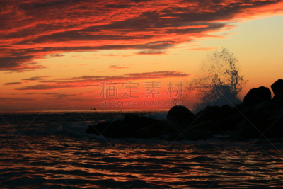 海洋,水,天空,水平画幅,夜晚,无人,海港,早晨,夏天,户外