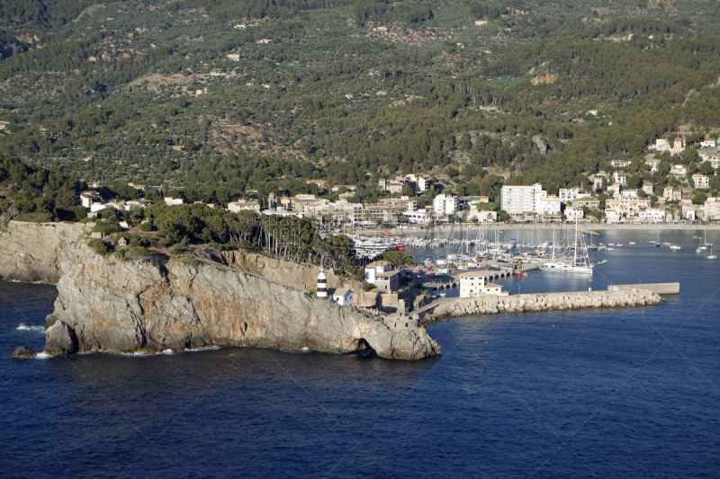 puerto de soller,客船,水平画幅,山,无人,海港,夏天,巴利阿里群岛,户外,索乐