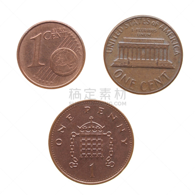 分离着色,1欧元分币,美国,无人,欧洲,英格兰,背景分离,方形画幅,大特写