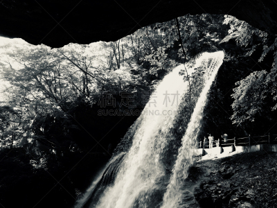 长野县,风景,自然界的状态,云,水面,自然美,河流,背景,瀑布,岩石