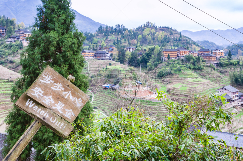 山,乡村,高视角,绿色,龙脊山,龙脊梯田,龙胜,桂林,水稻梯田,梯田