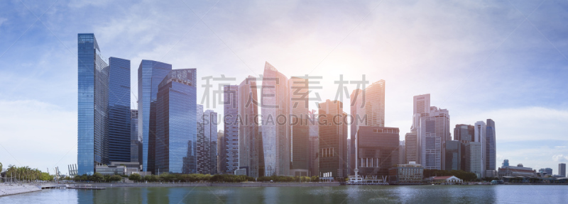 城市天际线,高大的,新加坡市,金融区,滨海湾 ,新加坡,总部大楼,水,天空,未来