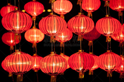灯笼,红色,宫灯百合,春节,纸灯笼,艺术,节日,成一排,大量物体