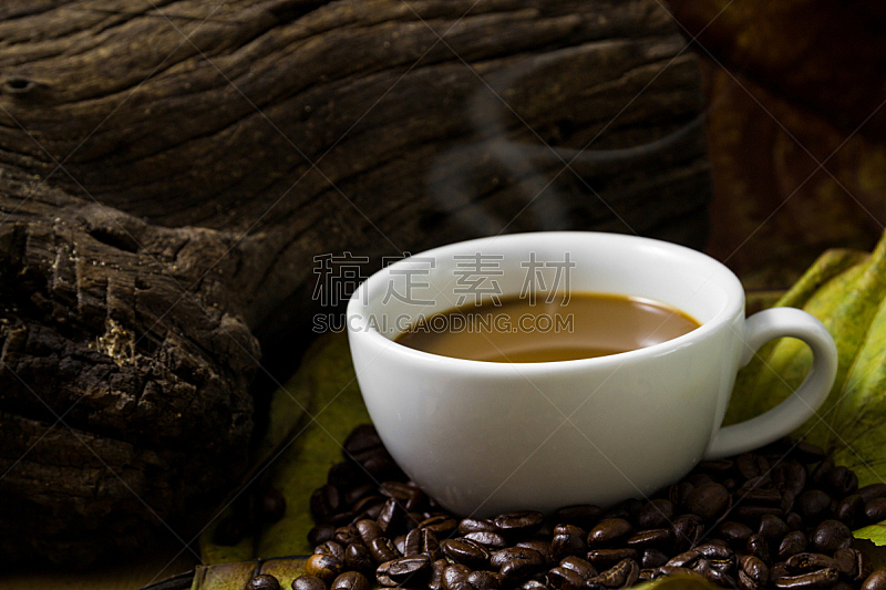 咖啡,热,烤咖啡豆,褐色,水平画幅,无人,早晨,饮料,特写,放松