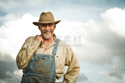 农民,相机,1930-1939年图片,45到49岁,农业,仅男人,肖像,1940年至1949年,云,复古风格