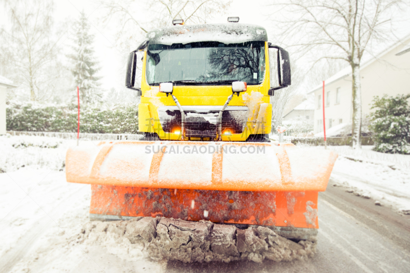 冬天,扫雪车,路,寒冷,卡车,汽车,环境,霜,雪,天气