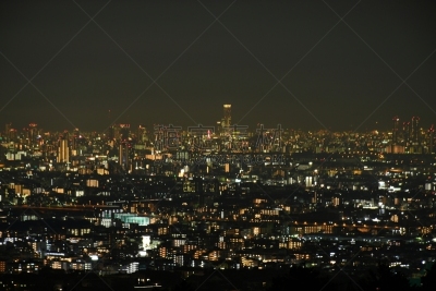 日本,夜晚,建筑外部,商务,当地著名景点,通天阁,兵库县,现代,著名景点,阿部野桥车站大楼