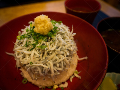 镰仓市,日本食品,米,小的,日本,鱼类,在上面,运动茄克,生姜,传统