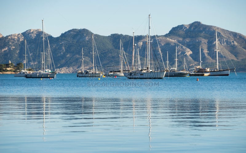 波伦沙海湾,波连萨,马略卡,海港,风景,北,城镇,海洋,酷堡福明托,sierra de tramuntana