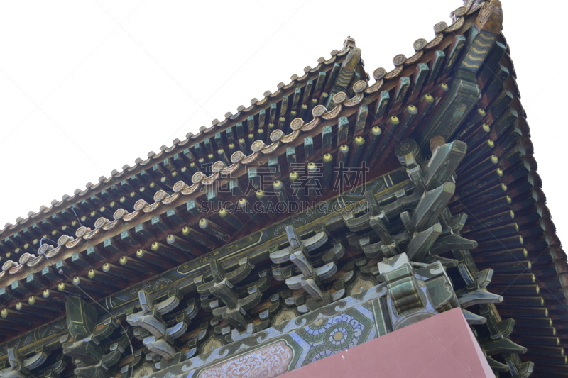 北京,佛教,中国,寺庙,天空,水平画幅,无人,户外,特写,屋顶