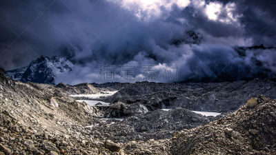 khumbu glacier,地形,暗色,大群动物,风景,环境,云,尼泊尔,雪,天气