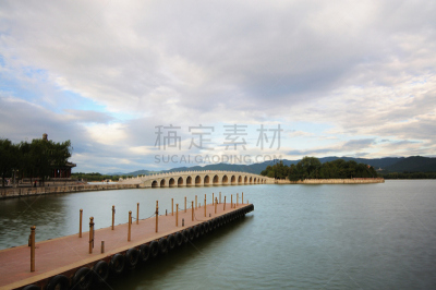 颐和园,北京,十七孔桥,水平画幅,无人,当地著名景点,夏天,户外,湖,亭台楼阁