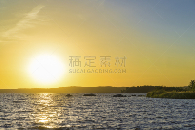 池塘,顶部,水平画幅,无人,夏天,水库,户外,叶卡捷林堡,湖,日落