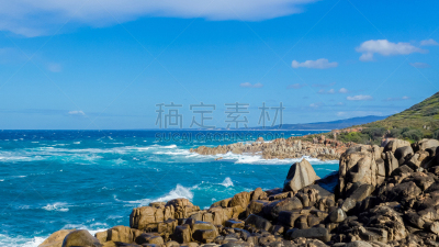 海岸线,岩石,澳大利亚,新南威尔士,维多利亚州,巨石,波浪,石头,水湾,夏天