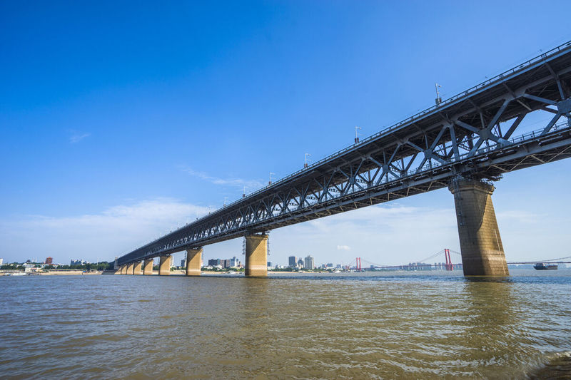 河流,桥,长江,湖北省,铁路桥,水,天空,水平画幅,无人,当地著名景点预览效果