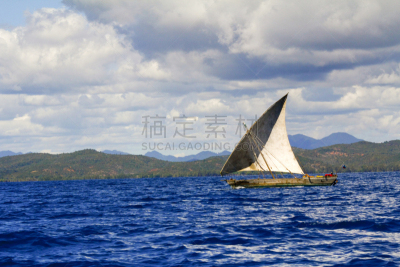 马达加斯加,传统,船,诺兹比,岛,旅途,热带气候,桨叉架船,马拉加什人,自制的
