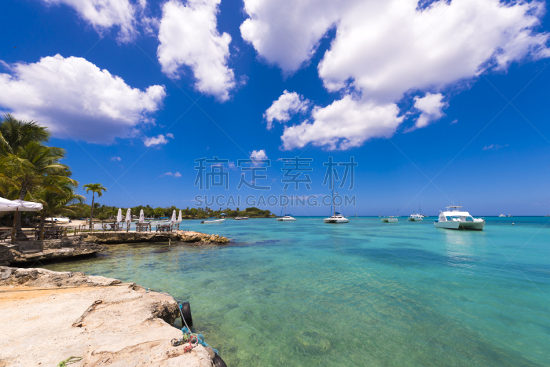 bayahibe,视角,海湾,水,天空,留白,水平画幅,云,沙子,无人