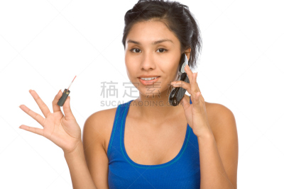 修指甲,翻盖手机,青少年,留白,黑发,化妆用品,仅成年人,想法,青年人,技术